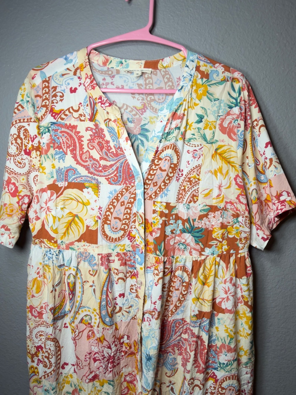 Christian Siriano Multi-Color Paisley Patchwork Tunic